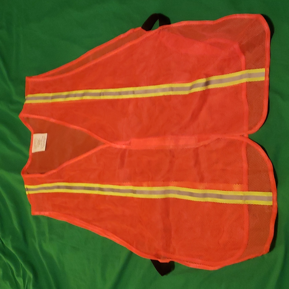 Safety Reflective Velcro Vest Orange Universal Fit